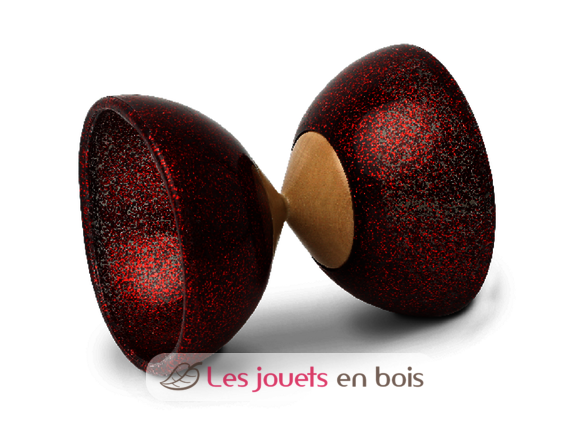 Diabolo paillettes rosso - asta in legno - d. 100mm F-101008PR Foulon 1