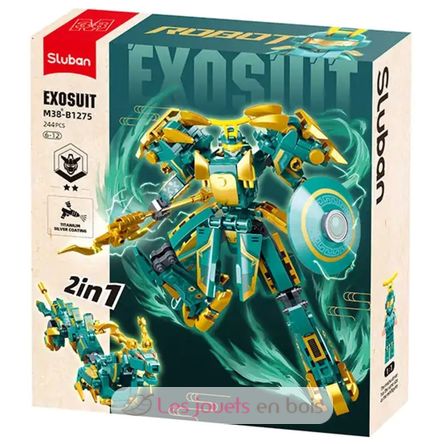 Robot PR Mecha 2in1 verde giallo SL-M38-B1275 Sluban 1