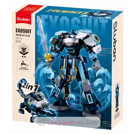 Robot PR Mecha 2in1 blu grigio SL-M38-B1278 Sluban 1