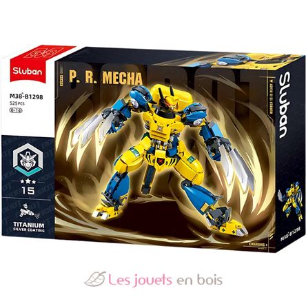 Robot Super PR Mecha giallo blu SL-M38-B1298 Sluban 1