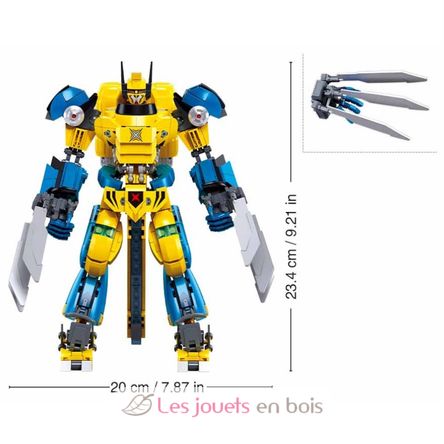 Robot Super PR Mecha giallo blu SL-M38-B1298 Sluban 3