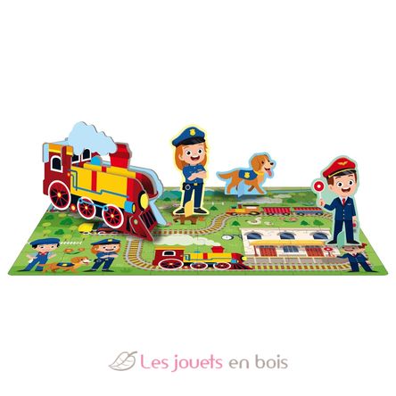 Libro e puzzle I treni SJ-329119 Sassi Junior 2