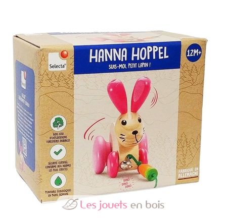 Hanna Hoppel coniglietto in legno da trascinare SE62931 Selecta 6