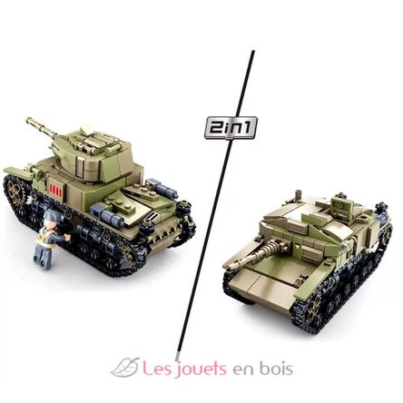 Army WWII - Carro armato italiano 2 in 1 SL-M38-B0711 Sluban 3