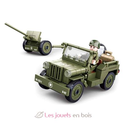 Army WWII - Jeep con cannone antiaereo SL-M38-B0853 Sluban 2