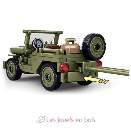 Army WWII - Jeep con cannone antiaereo SL-M38-B0853 Sluban 5