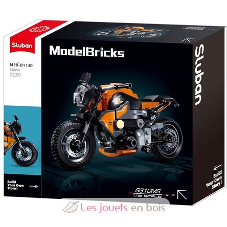 Model Bricks - Moto arancione SL-M38-B1130 Sluban 1