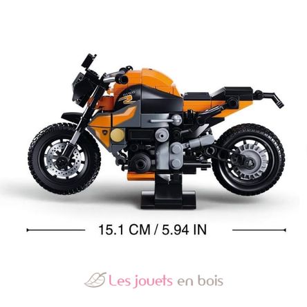 Model Bricks - Moto arancione SL-M38-B1130 Sluban 4