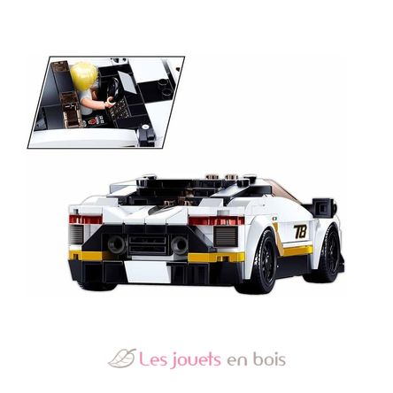 Model Bricks - Auto italiana bianca SL-M38-B0957 Sluban 4
