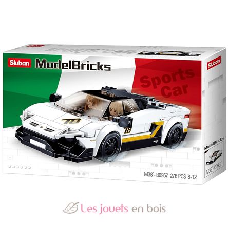 Model Bricks - Auto italiana bianca SL-M38-B0957 Sluban 1