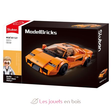 Model Bricks - Auto sportiva arancione SL-M38-B1127 Sluban 1