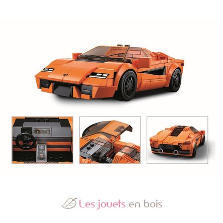 Model Bricks - Auto sportiva arancione SL-M38-B1127 Sluban 4