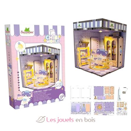 Mini scena da creare Chibi Box Gatto SYCREA090 Sycomore 2