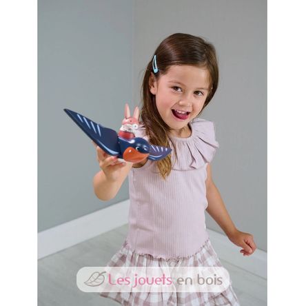 Rondine di legno e il suo amico coniglio TL8387 Tender Leaf Toys 8
