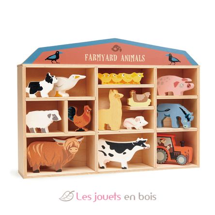 Set di animali in legno Fattoria TL8483-1 Tender Leaf Toys 1