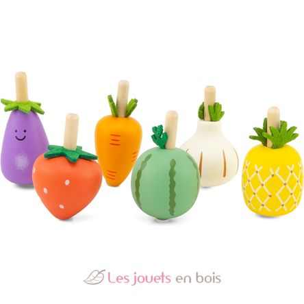 Trottole a forma di frutta e verdura 6 pz UL24154 Ulysse 1
