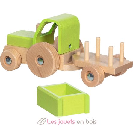 Trattore con rimorchio verde GK55838 Goki 3