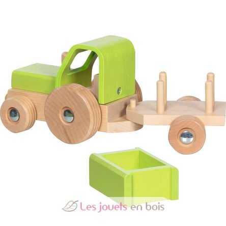 Trattore con rimorchio verde GK55838 Goki 4