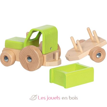 Trattore con rimorchio verde GK55838 Goki 6