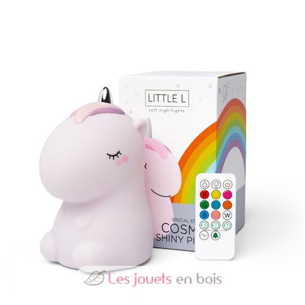 Luce notturna Cosmo l'unicorno glitter rosa LL-UNIPINKR Little L 2