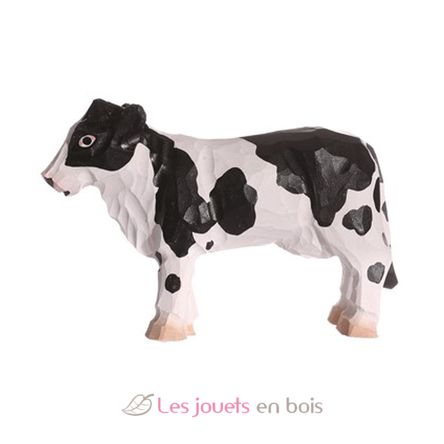 Figurina mucca in bianco e nero in legno WU-40600 Wudimals 1