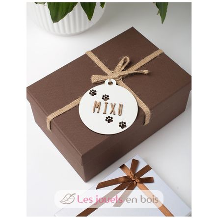 Palla di Natale cane personalizzabile, legno bianco VI-BN21 Vintiun 3