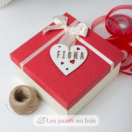 Decorazione di Natale - Cuore personalizzabile, legno bianco VI-CR11 Vintiun 3